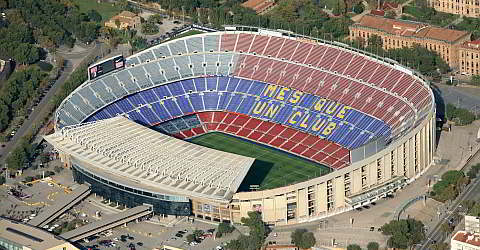 Camp Nou, the largest stadium in Europe and home of FC Barcelona