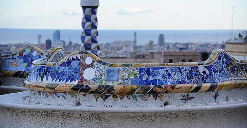 The Parc Guell In Barcelona Designed By Gaudi