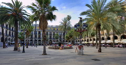 The centrally in Barcelona located Plaa Reial