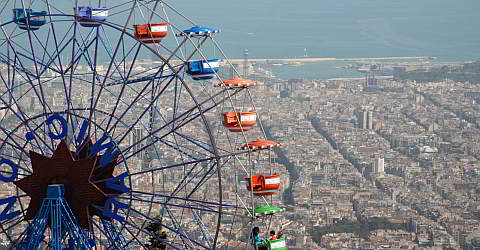 From Tibidabo, you have a great view of Barcelona